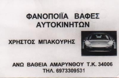 ΦΑΝΟΠΟΙΙΑ ΒΑΦΕΣ ΑΥΤΟΚΙΝΗΤΩΝ ΑΜΑΡΥΝΘΟΣ ΑΝΩ ΒΑΘΕΙΑ ΕΥΒΟΙΑ ΜΠΑΚΟΥΡΗΣ ΧΡΗΣΤΟΣ